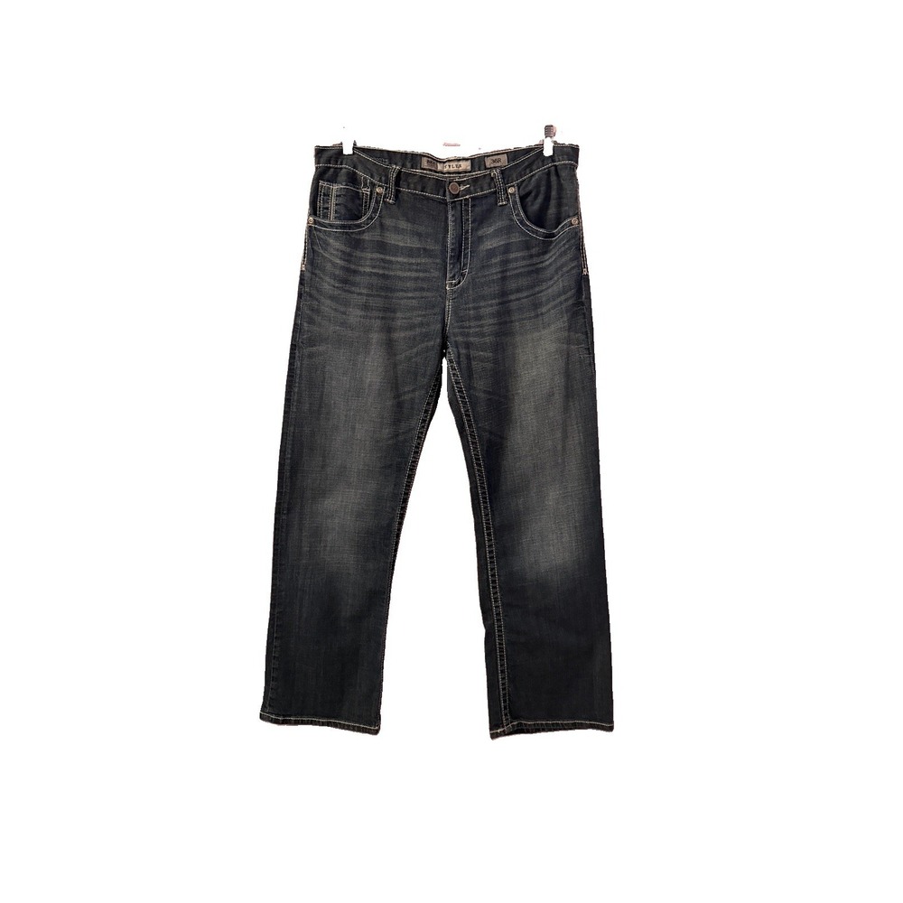 BKE Tyler Straight Leg Jeans Mens 36R Relaxed Fit Stretch Denim Whiskered 36x31